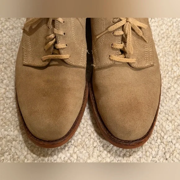 L.L.Bean Made in USA Suede Bucks Men’s 8.5 Tan Oxford Shoes - Picture 11 of 14
